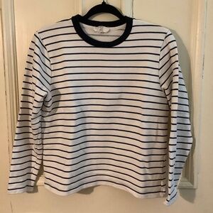 Off-white/Navy Striped Terry Sweatshirt M